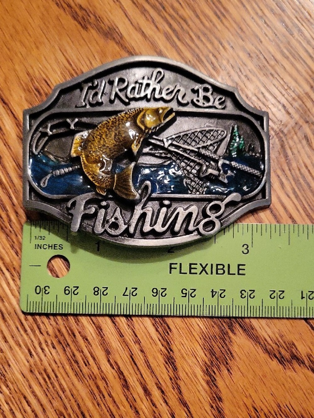 "I'd Rather Be Fishing" Belt Buckle - Picture 3 of 4